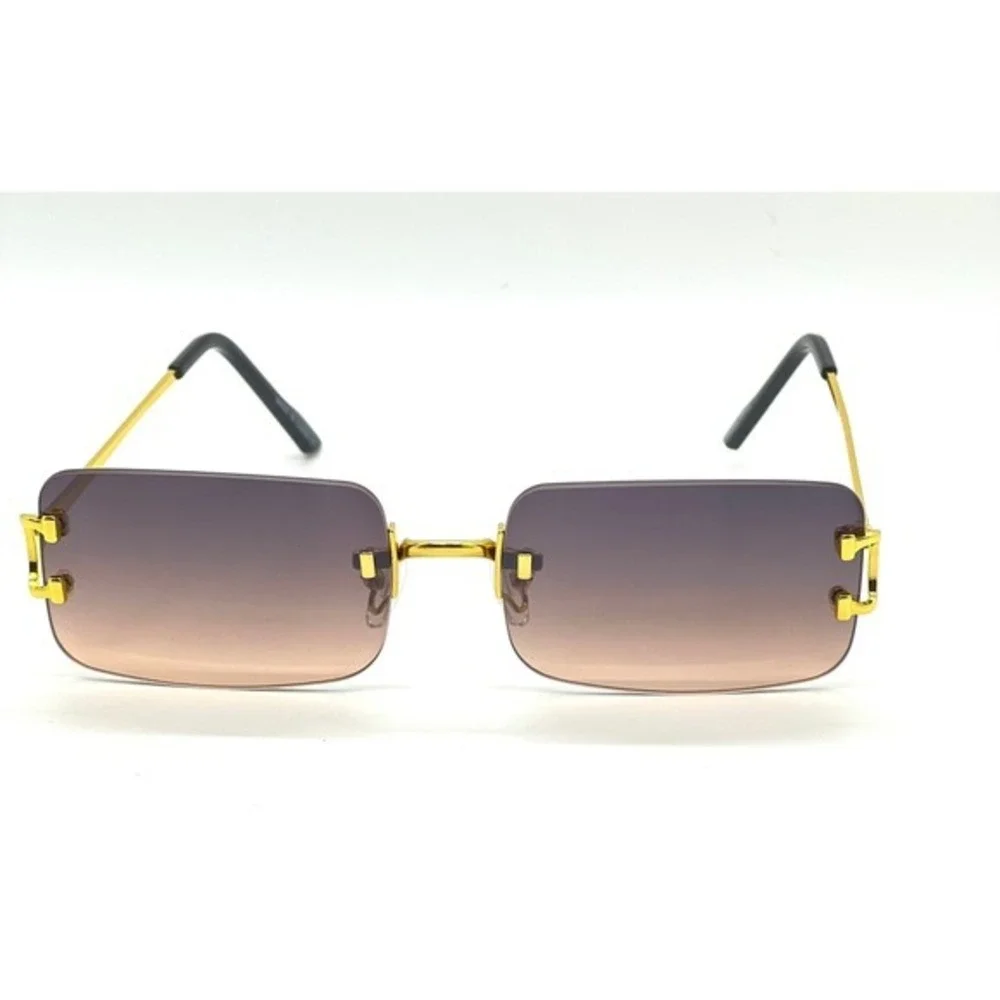 Women Sunglasses Gold Accents Brown Gradient Lens‎ Fashion Eyewear Street Wear